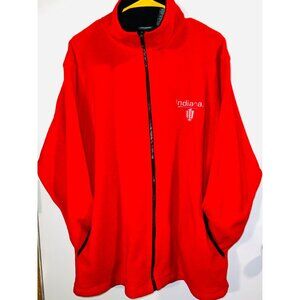 Indiana University Red Fleece Jacket Full Zip Large Pro Edge 100% Polyester